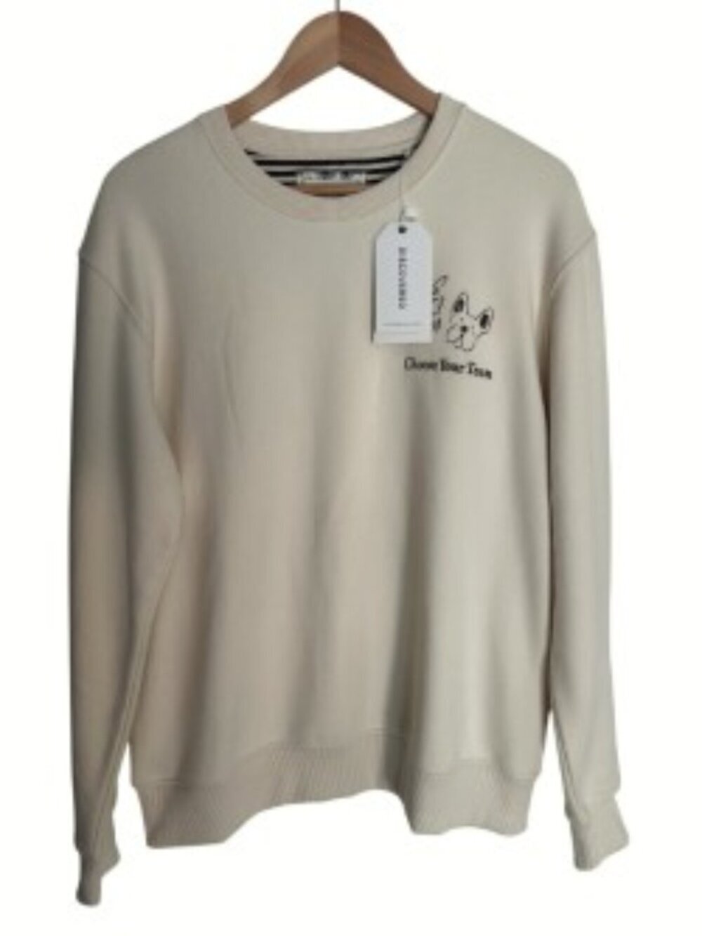 NWT Denim & Flower Cream Choose Your Team Sweatshirt Medium